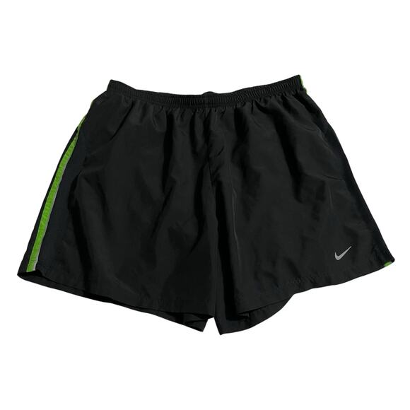 Nike Womens Athletic Shorts Size XL Black Green Soccer Football Shorts Dri Fit - Picture 1 of 9